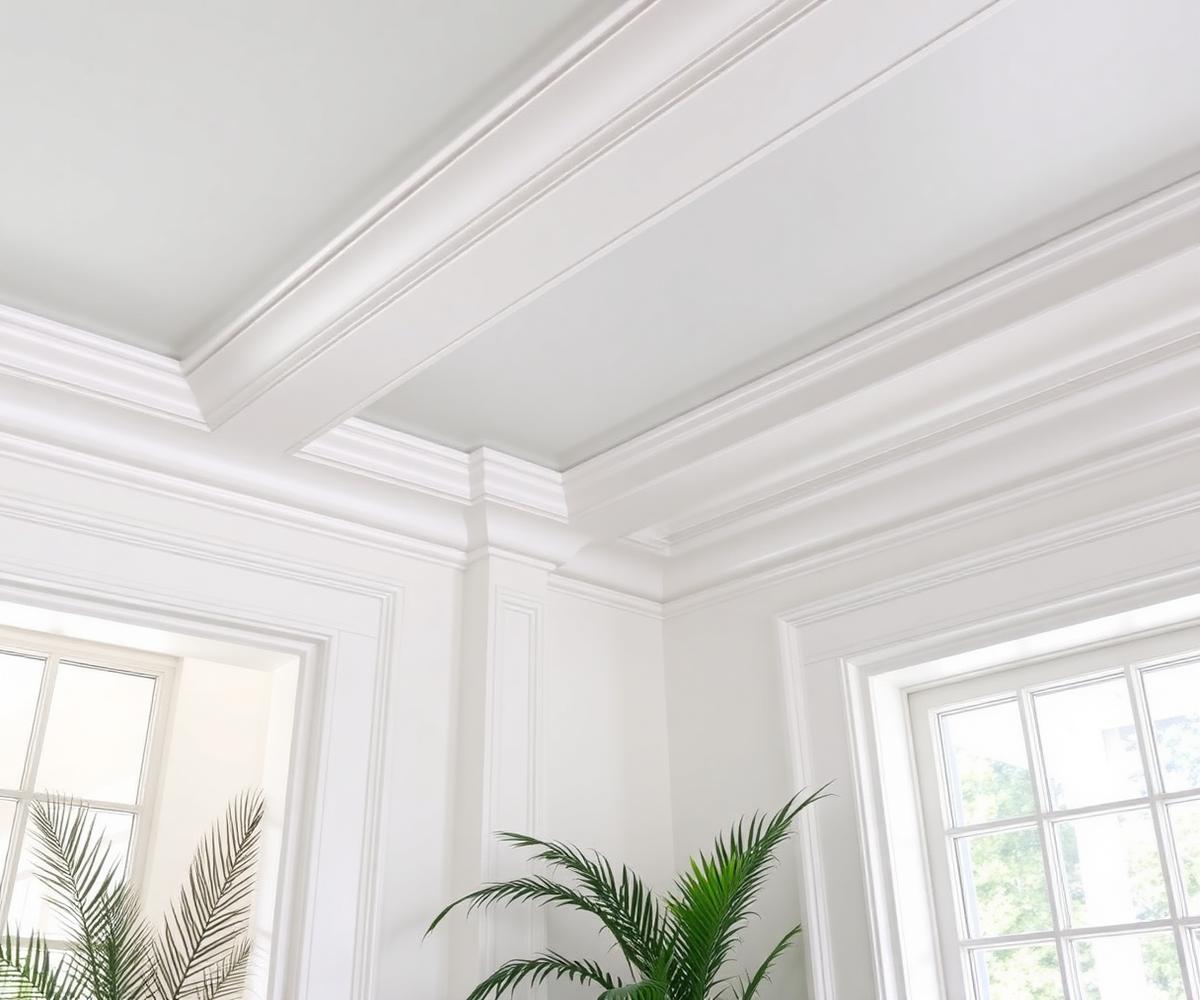 Fresh crown molding and trim carpentry